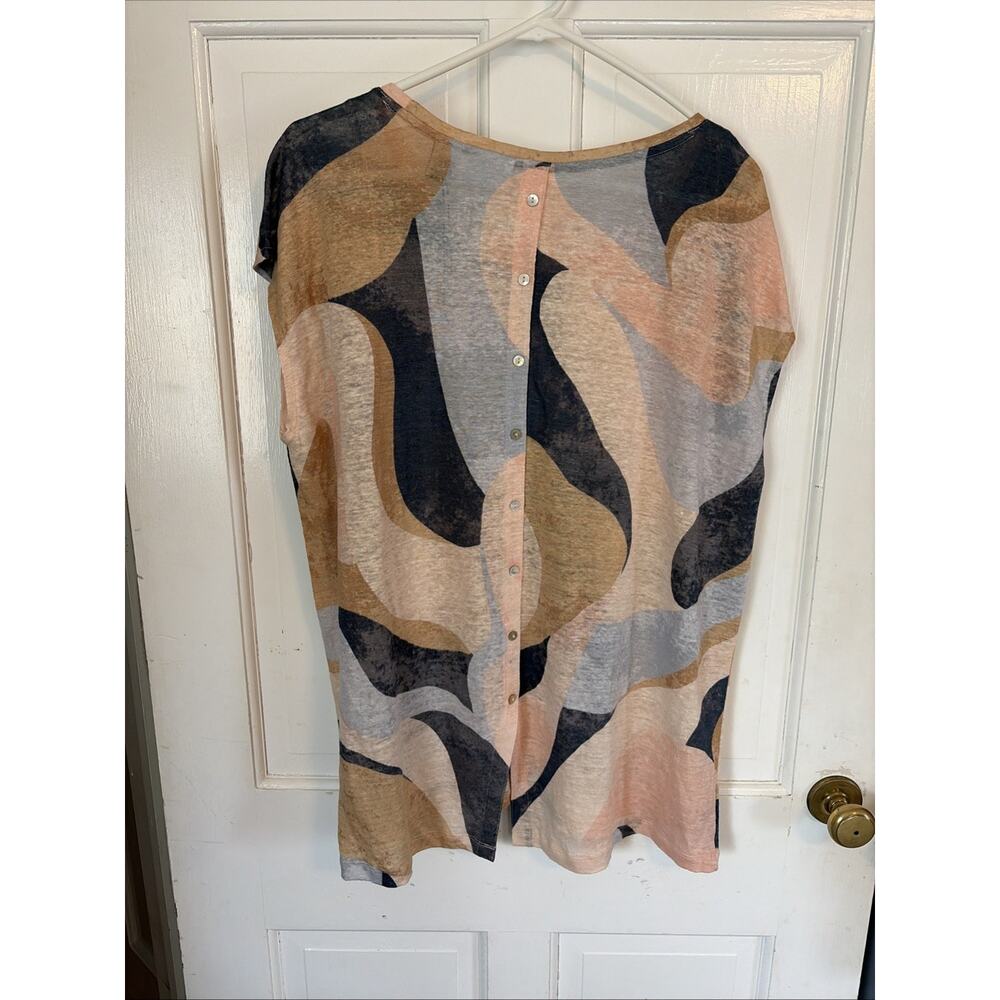 RACHEL ZOE NWOT Women’s XXL T Shirt Linen Plus Size Colorful Boho Retro Coastal - Picture 2 of 9